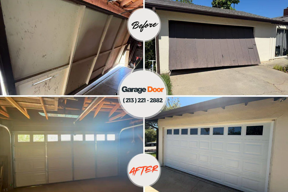 Before and after: garage door repair Manchester, PA